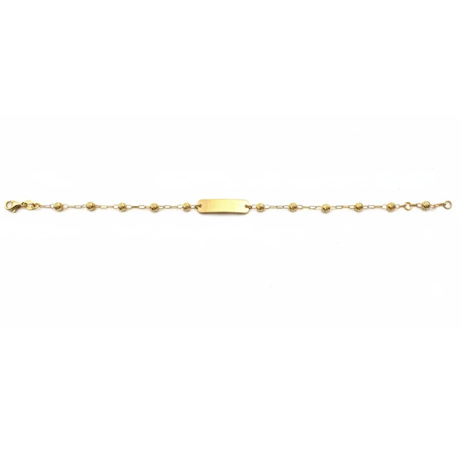 9ct Yellow Gold Ball Chain ID Bracelet 1.1mm