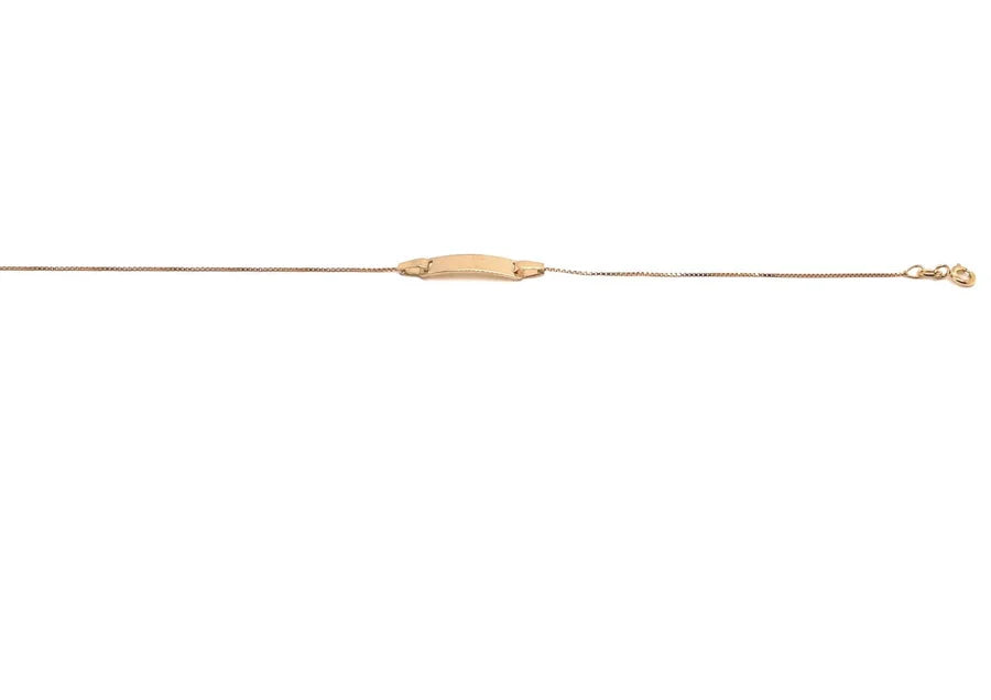 9ct Yellow Gold Box ID Bracelet 0.7mm