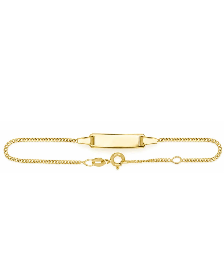 9ct Yellow Gold Curb ID Bracelet 1.4mm - front view