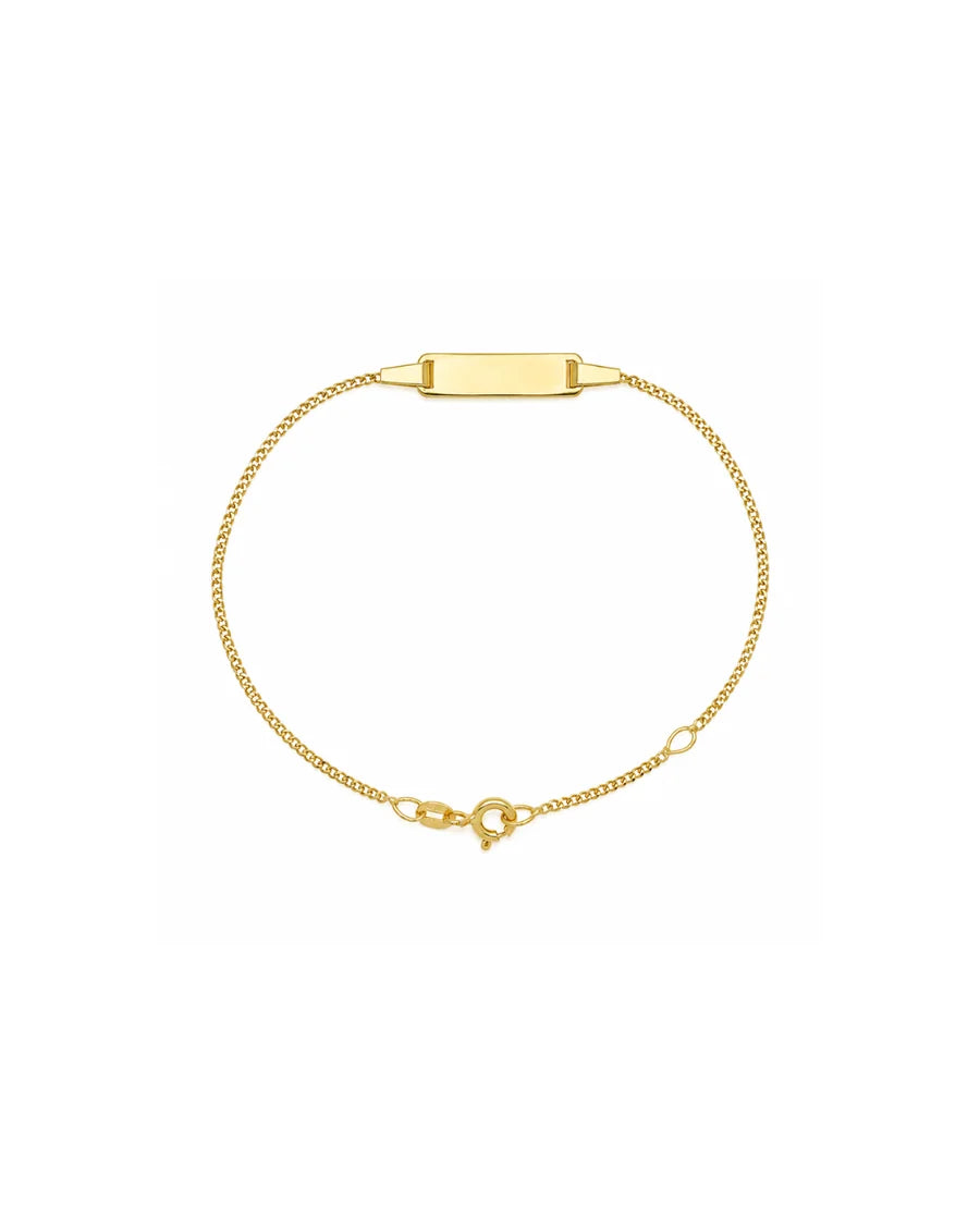 9ct Yellow Gold Curb ID Bracelet 1.4mm - side view