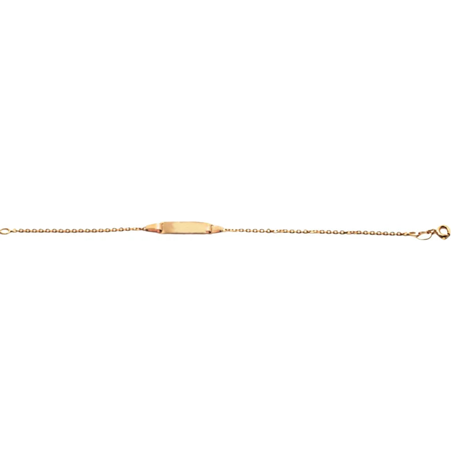 9ct Yellow Gold Oval Link ID Bracelet 1.3mm