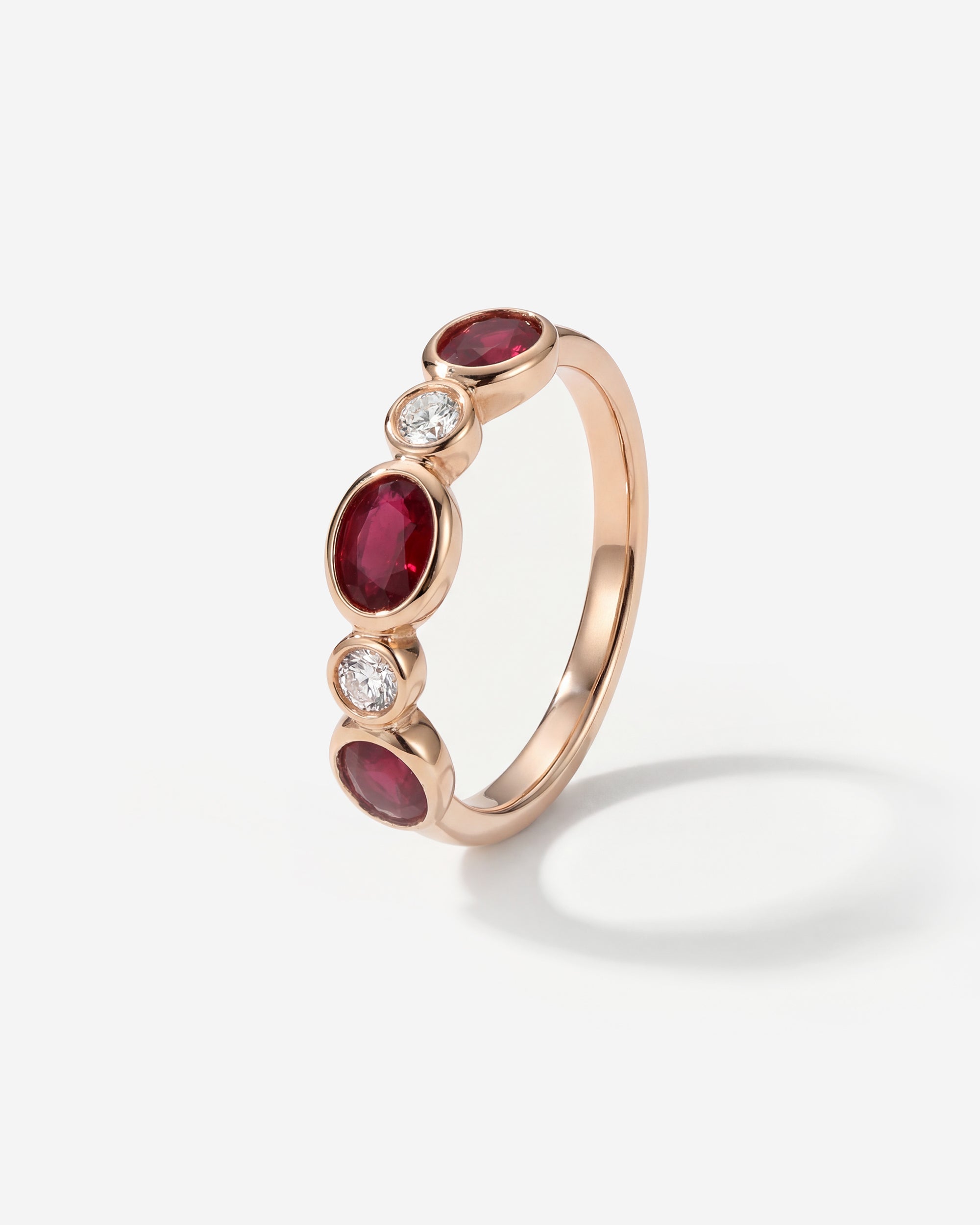 RUBY & DIAMOND RING (OVAL, ROSE GOLD)