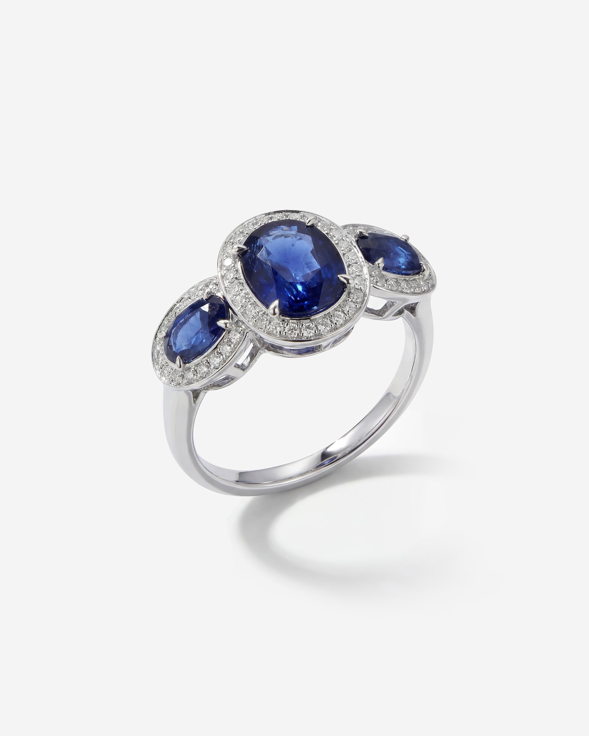 Sapphire & Diamond Ring | 18ct White Gold | Cartmer & Co