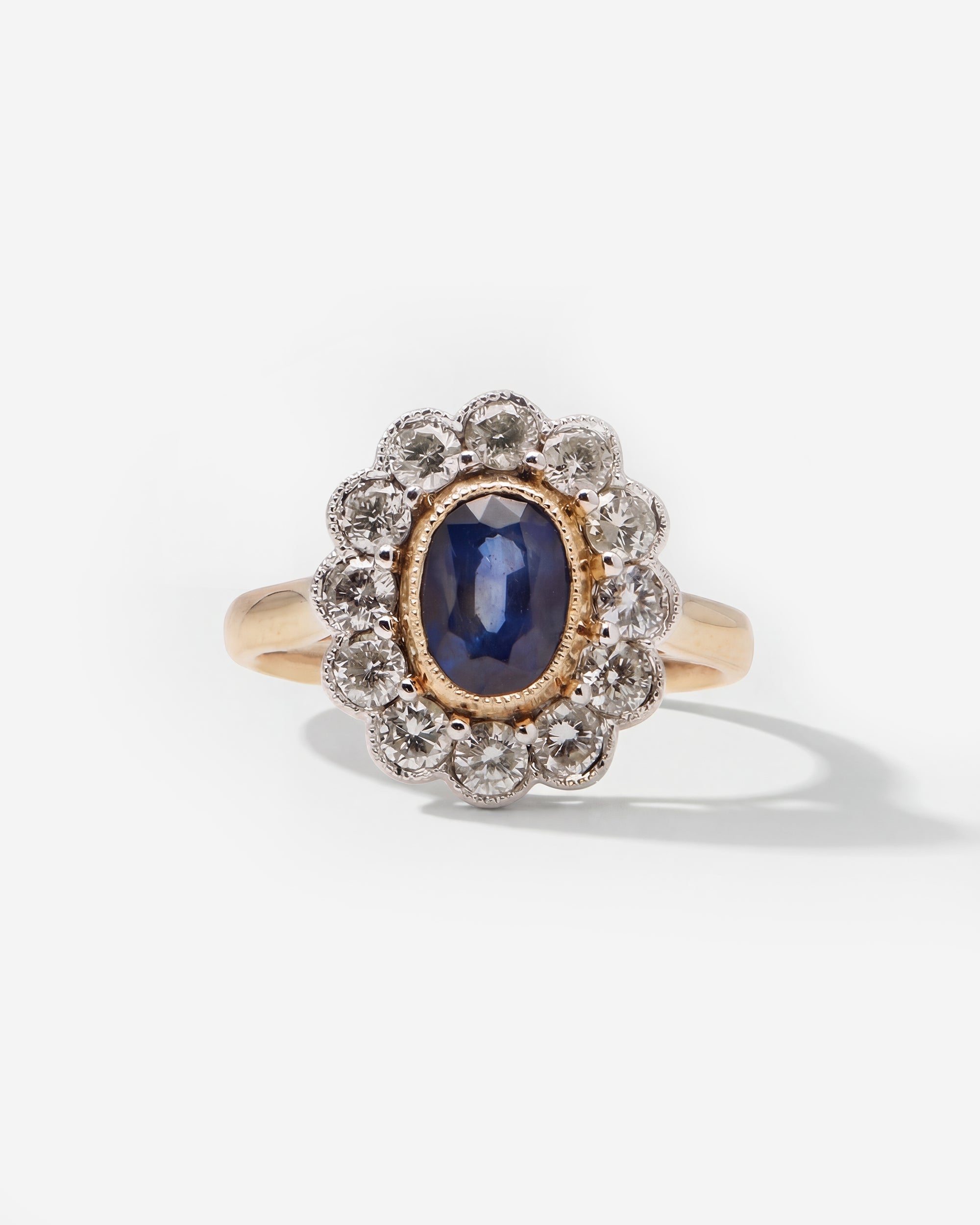 SAPPHIRE & DIAMOND RING (YELLOW GOLD)