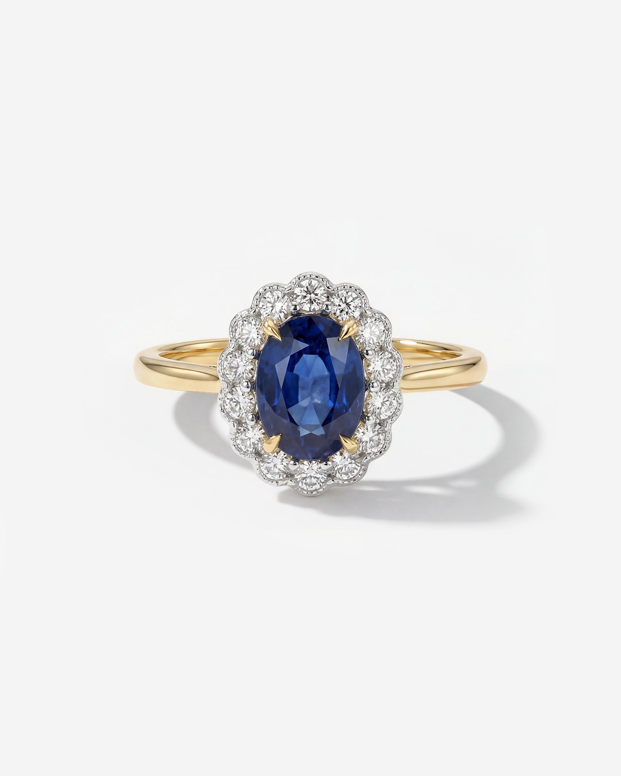 SAPPHIRE & DIAMOND RING (YELLOW GOLD)