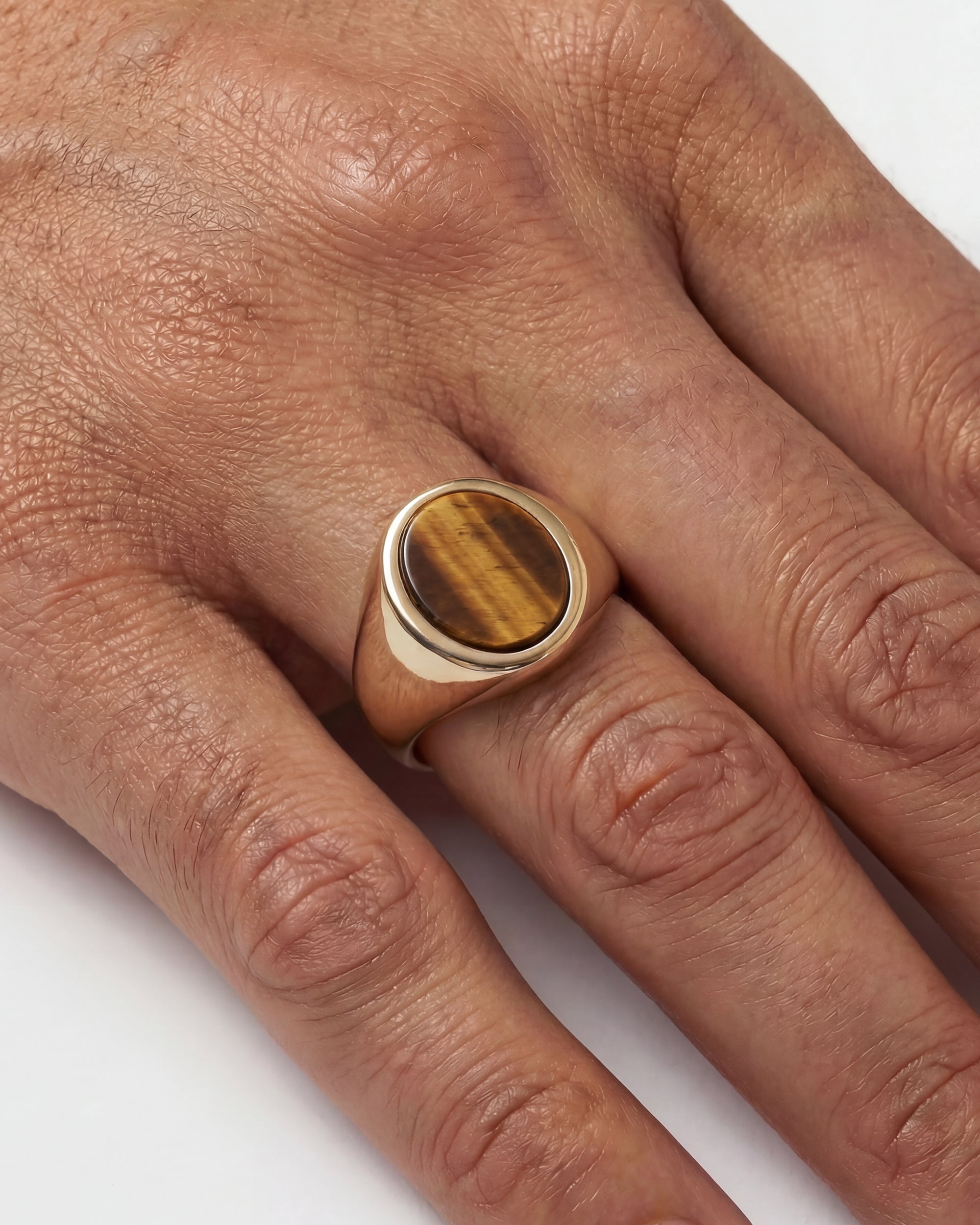 STONE SIGNET RING (TIGER EYE)